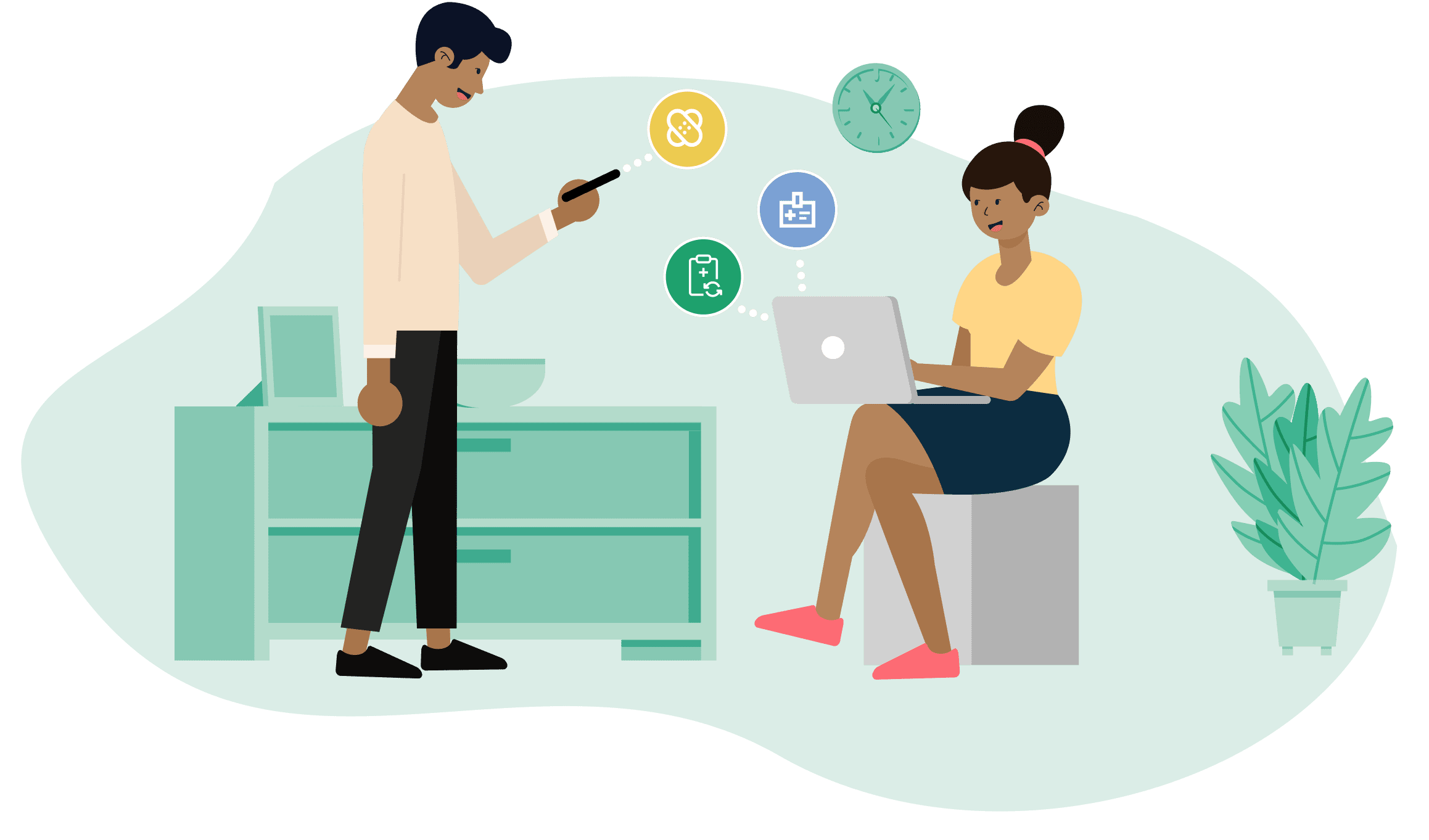 Illustration personnes connecté